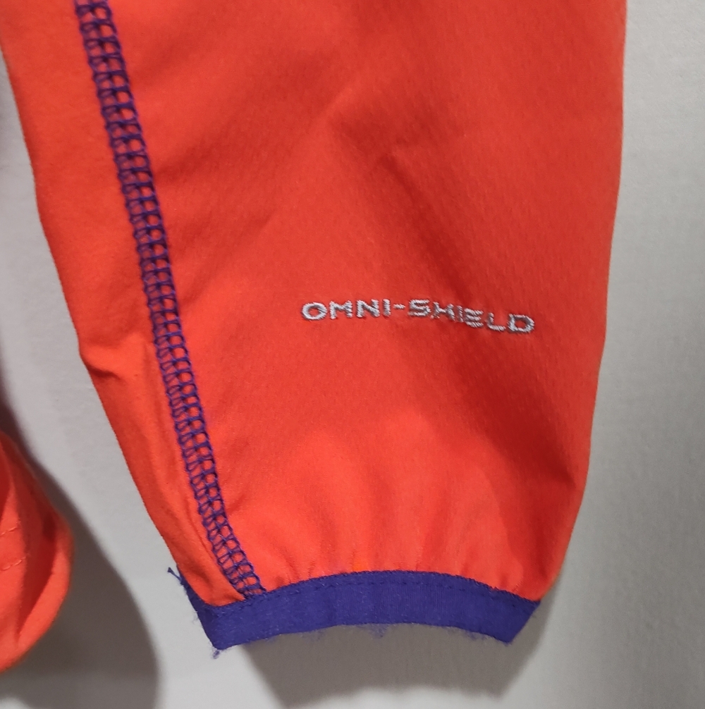 Columbia Women's Small Jacket Omni Shield Advanced Repellency Orange W/Blue Trim - Picture 2 of 11